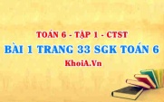 Bài 1 trang 33 SGK Toán 6 Tập 1 Chân trời sáng tạo